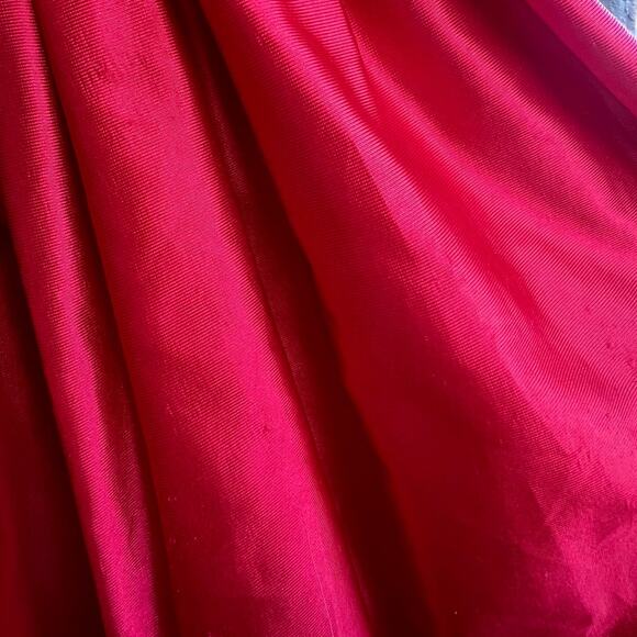 Vintage 1980's red satin puffy sleeve prom dress size S - Picture 2 of 6